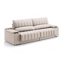 Sofá 3 Lugares Retrátil e Reclinável Murano com Porta-Copos Velosuede Areia 230 cm Sofá 3 Lugares Retrátil e Reclinável Murano com Porta-Copos Velosuede Areia 230 cm