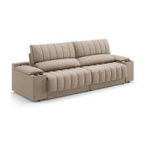 Sofá 3 Lugares Retrátil e Reclinável Murano com Porta-Copos Velosuede Capuccino 230 cm Sofá 3 Lugares Retrátil e Reclinável Murano com Porta-Copos Velosuede Capuccino 230 cm