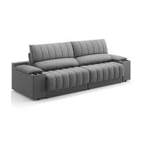 Sofá 3 Lugares Retrátil e Reclinável Murano com Porta-Copos Velosuede Grafite 230 cm Sofá 3 Lugares Retrátil e Reclinável Murano com Porta-Copos Velosuede Grafite 230 cm