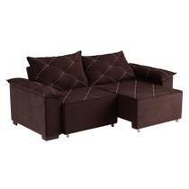 Sofá 3 Lugares Retrátil e Reclinável Napoles Suede Café Sofá 3 Lugares Retrátil e Reclinável Napoles Suede Café