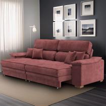 Sofá 3 Lugares Retrátil e Reclinável Nicolas Veludo Telha Sofá 3 Lugares Retrátil e Reclinável Nicolas Veludo Telha