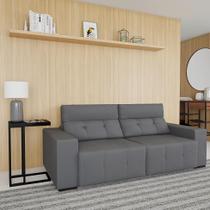 Sofá 3 Lugares Retrátil e Reclinável Pigna Suede Cinza Sofá 3 Lugares Retrátil e Reclinável Pigna Suede Cinza
