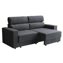 Sofá 3 Lugares Retrátil e Reclinável Porto Alegre Suede Grafite 180 cm