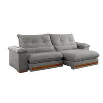 Sofá 3 Lugares Retrátil e Reclinável Qatar Linho Cinza 200 cm Sofá 3 Lugares Retrátil e Reclinável Qatar Linho Cinza 200 cm