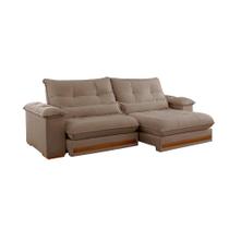 Sofá 3 Lugares Retrátil e Reclinável Qatar Veludo Marrom 220 cm Sofá 3 Lugares Retrátil e Reclinável Qatar Veludo Marrom 220 cm