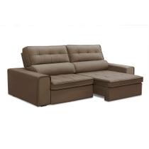 Sofá 3 Lugares Retrátil e Reclinável Ravena Veludo Castor Sofá 3 Lugares Retrátil e Reclinável Ravena Veludo Castor