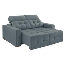 Sofá 3 Lugares Retrátil e Reclinável Roma Suede Cinza 180 cm