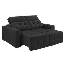 Sofá 3 Lugares Retrátil e Reclinável Roma Suede Grafite 180 cm - Vicam