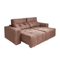 Sofá 3 Lugares Retrátil e Reclinável Roma Suede Marrom