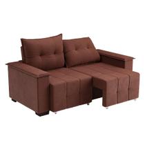 Sofá 3 Lugares Retrátil e Reclinável Slim Suede Marrom Sofá 3 Lugares Retrátil e Reclinável Slim Suede Marrom