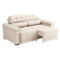 Sofá 3 Lugares Retrátil e Reclinável Smart Suede Bege Sofá 3 Lugares Retrátil e Reclinável Smart Suede Bege