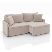 Sofá 3 Lugares Retrátil e Reclinável Stilo Veludo Creme 234 cm Sofá 3 Lugares Retrátil e Reclinável Stilo Veludo Creme 234 cm