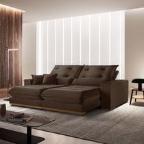 Sofá 3 Lugares Retrátil e Reclinável Veludo 250cm X 105cm Suíça Marrom