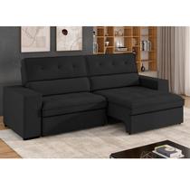 Sofá 3 Lugares Retrátil e Reclinável Veludo Soft 207cm Grécia