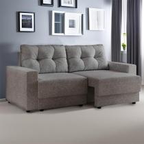 Sofá 3 Lugares Retrátil Louise Linho Grafite