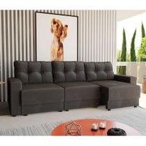 Sofá 3 Lugares Retrátil Lubeck II Suede Grafite 210 cm Sofá 3 Lugares Retrátil Lubeck II Suede Grafite 210 cm