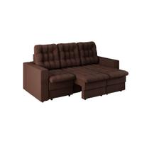 Sofá 3 Lugares Retrátil Lubeck Plush Suede Marrom 210 cm Sofá 3 Lugares Retrátil Lubeck Plush Suede Marrom 210 cm