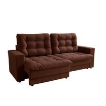 Sofá 3 Lugares Retrátil Lubeck Plush Suede Marrom Sofá 3 Lugares Retrátil Lubeck Plush Suede Marrom