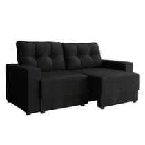 Sofá 3 Lugares Retrátil Lubeck Suede Preto 180 cm Sofá 3 Lugares Retrátil Lubeck Suede Preto 180 cm