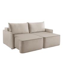 Sofá 3 Lugares Retrátil Moon Linho Cru 200 cm