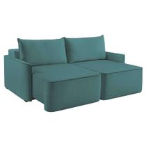 Sofá 3 Lugares Retrátil Moon Linho Verde 200 cm