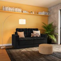 Sofá 3 Lugares Retrátil Munique Suede Preto