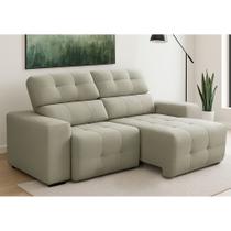 Sofá 3 Lugares Retrátil Reclinável 210cm Linho Atualle Ferguile