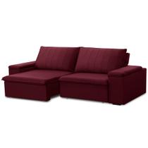 Sofá 3 Lugares Retrátil Reclinável Para Sala 225cm Malfati F04 Veludo Vermelho - Lyam Decor Sofá 3 Lugares Retrátil Reclinável Para Sala 225cm Malfati F04 Veludo Vermelho - Lyam Decor