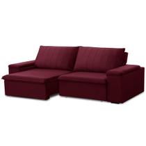 Sofá 3 Lugares Retrátil Reclinável Para Sala 225cm Malfati F04 Veludo Vermelho - Lyam Decor Sofá 3 Lugares Retrátil Reclinável Para Sala 225cm Malfati F04 Veludo Vermelho - Lyam Decor