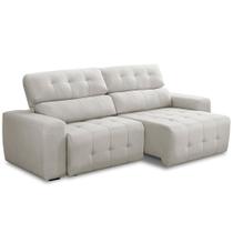 Sofá 3 Lugares Retrátil Reclinável Para Sala de Estar 250cm Udine F04 Linho Cinza Claro - Lyam Decor Sofá 3 Lugares Retrátil Reclinável Para Sala de Estar 250cm Udine F04 Linho Cinza Claro - Lyam Decor