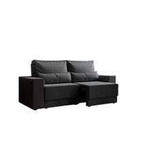 Sofá 3 Lugares Retrátil Sochi Suede Grafite