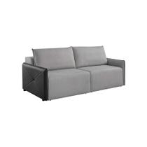Sofá 3 Lugares Retrátil Urban Linho Cinza e Preto 200 cm