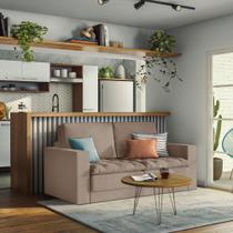 Sofá 3 Lugares Retrátil Zugo Linho Bege 180 cm