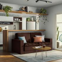 Sofá 3 Lugares Retrátil Zugo Suede Marrom 180 cm Sofá 3 Lugares Retrátil Zugo Suede Marrom 180 cm