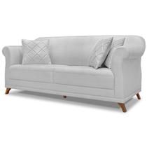 Sofa 3 Lugares Retro Polo 200cm Com Almofada Linho Grigio Ezz Sofa 3 Lugares Retro Polo 200cm Com Almofada Linho Grigio Ezz