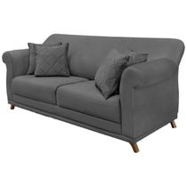 Sofa 3 Lugares Retro Polo 200cm Com Almofada Suede 1104 Ezz