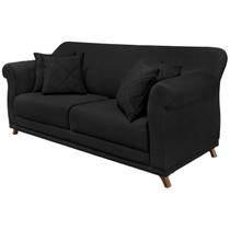 Sofa 3 Lugares Retro Polo 200cm Com Almofada Suede 1105 Ezz