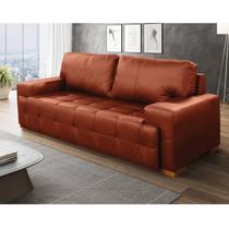 Sofá 3 Lugares Roma 230cm Laranja Conhaque