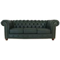 Sofá 3 Lugares Sala de Estar 235cm Chesterfield Pés Madeira material sintético G40 - Gran Belo Sofá 3 Lugares Sala de Estar 235cm Chesterfield Pés Madeira material sintético G40 - Gran Belo