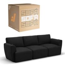 Sofá 3 Lugares Sala De Estar em Tecido Linho Modular Damie Na Caixa Sofá 3 Lugares Sala De Estar em Tecido Linho Modular Damie Na Caixa