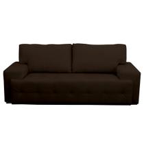 Sofá 3 Lugares Sala de Estar Roma 230 cm Couro Marrom - Gran Belo Sofá 3 Lugares Sala de Estar Roma 230 cm Couro Marrom - Gran Belo