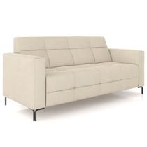 Sofá 3 Lugares Sala Living Industrial 180cm Senna K01 Veludo Bege - Lyam Decor