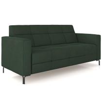 Sofá 3 Lugares Sala Living Industrial 180cm Senna K01 Veludo Verde - Lyam Decor