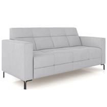 Sofá 3 Lugares Sala Living Industrial 200cm Senna K01 Veludo Cinza - Lyam Decor