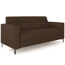 Sofá 3 Lugares Sala Living Industrial 200cm Senna K01 Veludo Marrom - Lyam Decor
