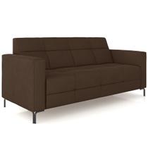 Sofá 3 Lugares Sala Living Industrial 200cm Senna K01 Veludo Marrom - Lyam Decor