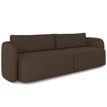 Sofá 3 Lugares Sala Living Orgânico 220cm Oregon K01 Veludo Marrom - Lyam Decor Sofá 3 Lugares Sala Living Orgânico 220cm Oregon K01 Veludo Marrom - Lyam Decor