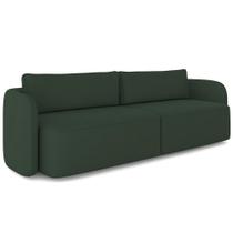 Sofá 3 Lugares Sala Living Orgânico 220cm Oregon K01 Veludo Verde - Lyam Decor Sofá 3 Lugares Sala Living Orgânico 220cm Oregon K01 Veludo Verde - Lyam Decor
