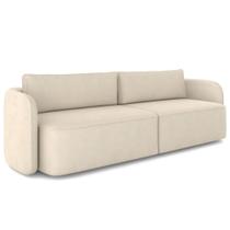 Sofá 3 Lugares Sala Living Orgânico 240cm Oregon K01 Veludo Bege - Lyam Decor Sofá 3 Lugares Sala Living Orgânico 240cm Oregon K01 Veludo Bege - Lyam Decor