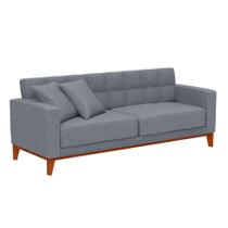 Sofá 3 Lugares Sandby Capitonê Cinza Sofá 3 Lugares Sandby Capitonê Cinza